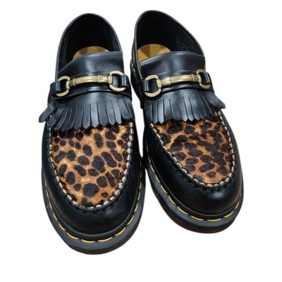 Dr Martens Adrian Snaffle Hair On Loafers Leopard Black Men\'s 8 Women\'s 9 Shop Dr Martens Adrian Snaffle Leopard in Black | Dr. Martens NZ main image 2